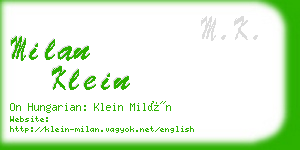 milan klein business card